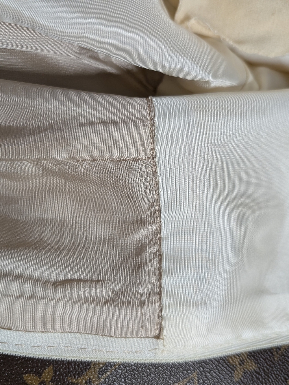 Cream and Taupe Pencil Skirt Bat Wing Dress Classic Vintage Handmade Classic - Picture 10 of 15